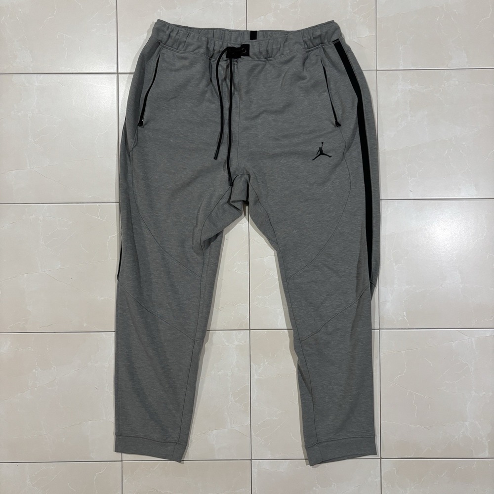 Jordan Sweatpants Men's XL Dri-fit Tech Slim Fit Basketball Warm Up Joggers Grey